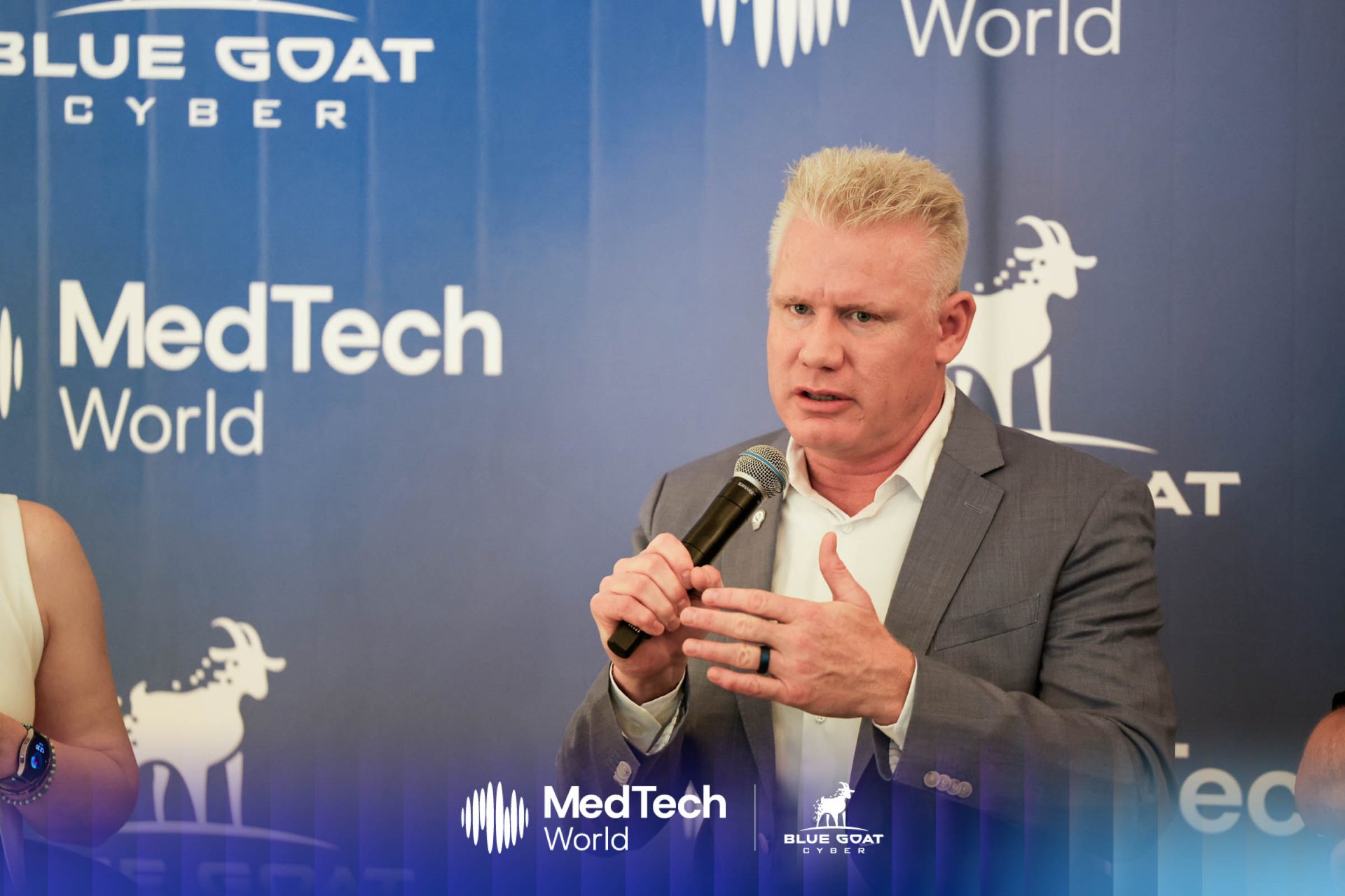 Christian Espinosa answering audience questions at MedTech World