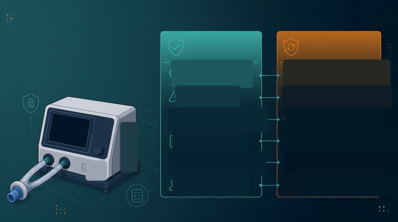 Hero illustration for the Standards article: AAMI TIR57 vs TIR97: Medical Device Risk Management Guide
