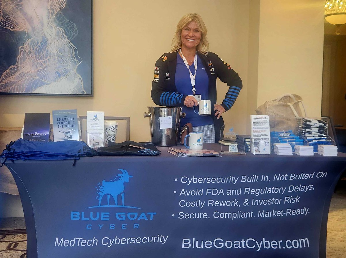 Blue Goat Cyber booth at The MedTech Conference (AdvaMed)