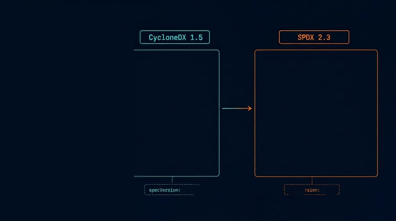 Hero illustration for the Standards article: CycloneDX vs SPDX: Medical Device SBOM Compliance Guide