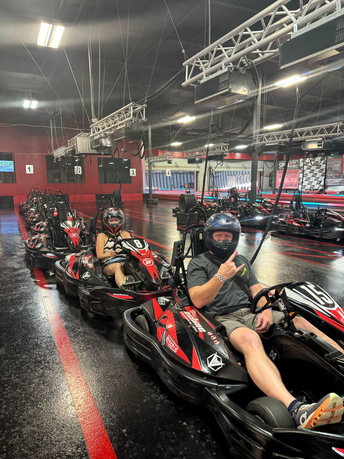 Blue Goat Cyber team go-kart racing at company offsite