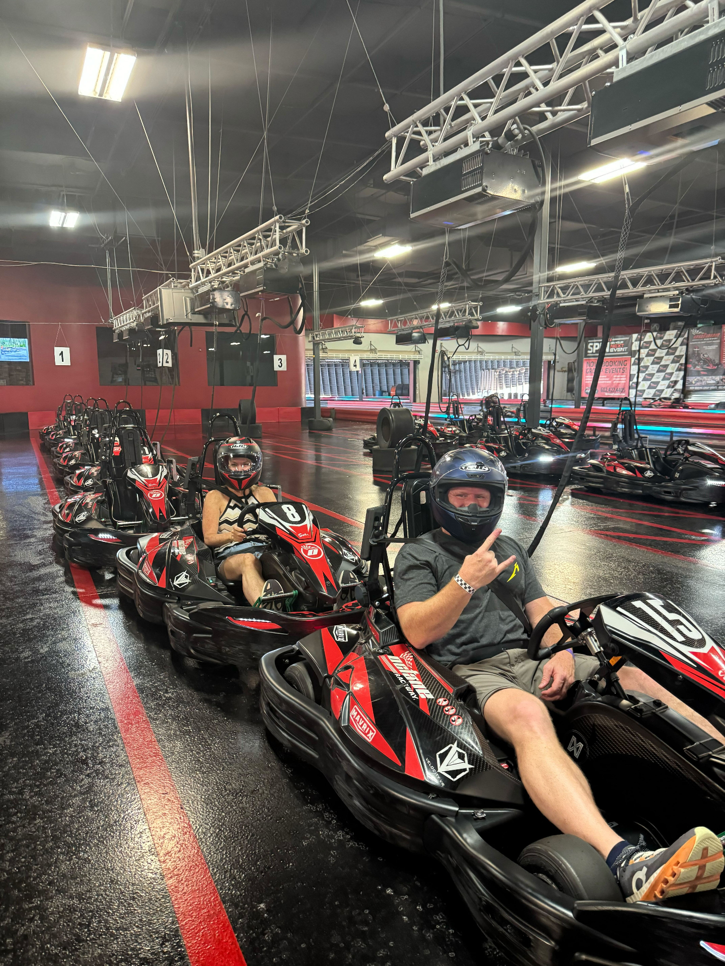 Blue Goat Cyber team go-kart racing at company offsite