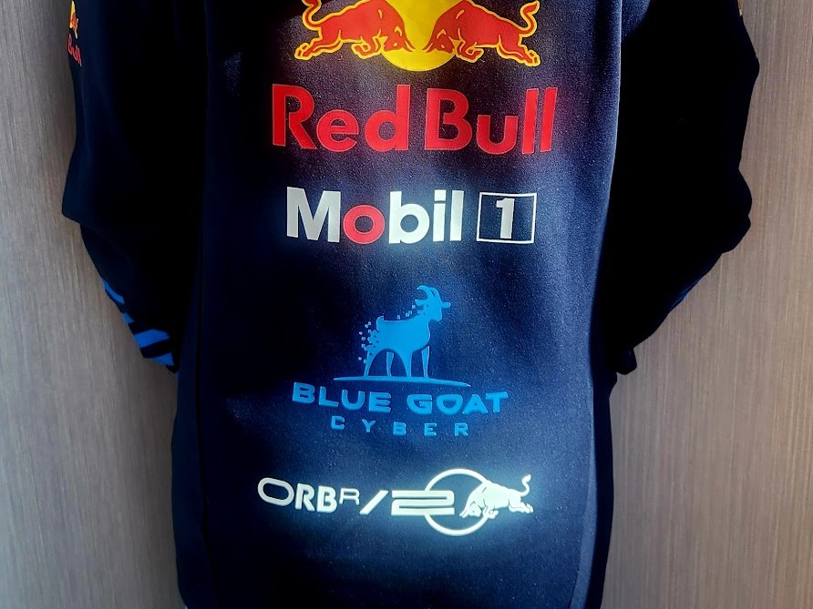 Blue Goat Cyber team jacket inspired by world-class sponsorship branding