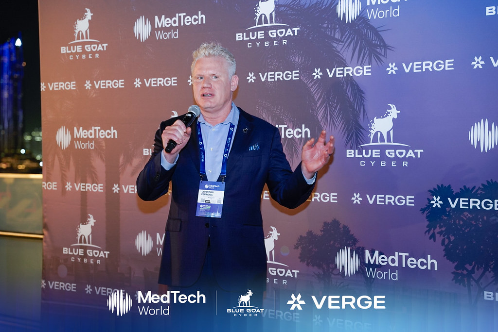 Christian Espinosa presenting on medical device cybersecurity at MedTech World