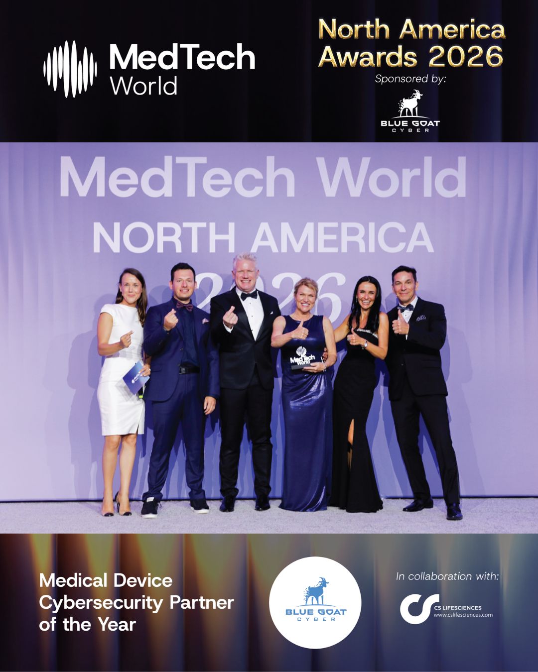 Medical Device Cybersecurity Partner of the Year - 2026 award presented by MedTech World North America 2026 Awards (in collaboration with CS Lifesciences)