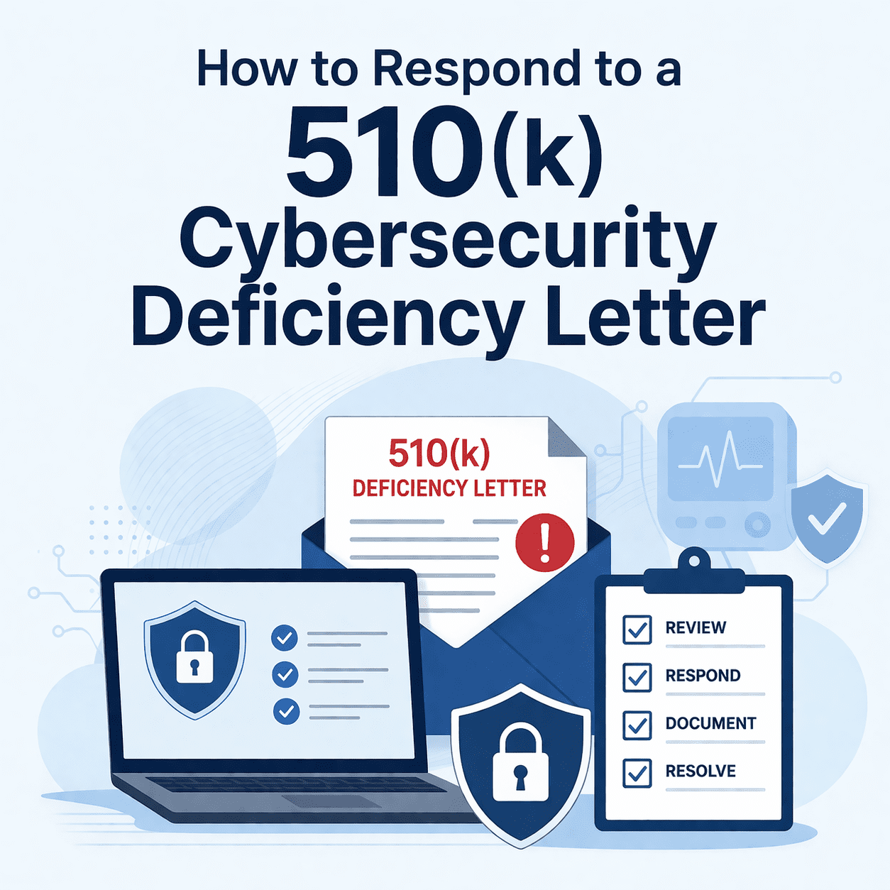 FDA article cover: How to Respond to a 510(k) Cybersecurity Deficiency Letter