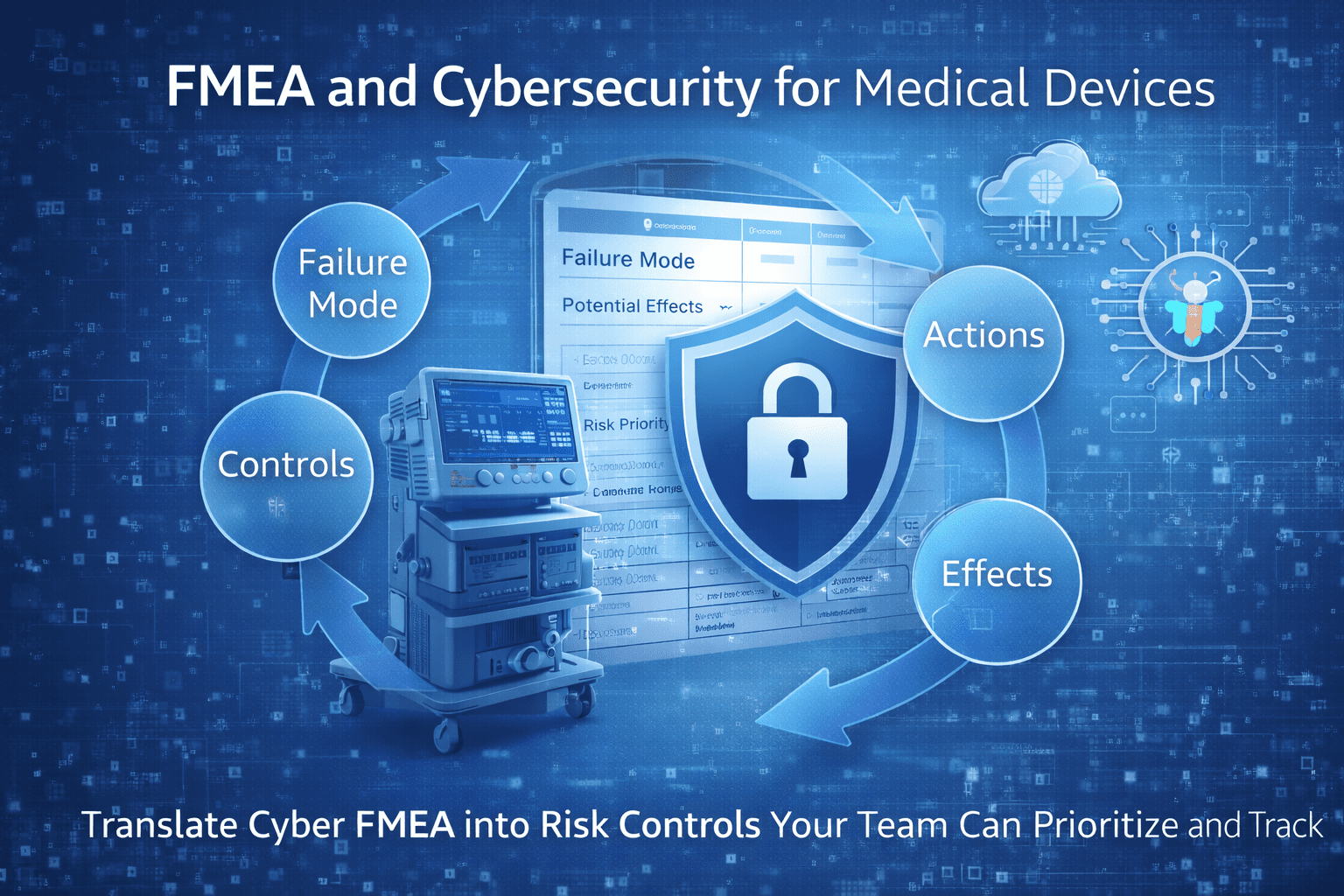 Risk article cover: A Guide to FMEA for Medical Devices: Including Cybersecurity Failure Modes