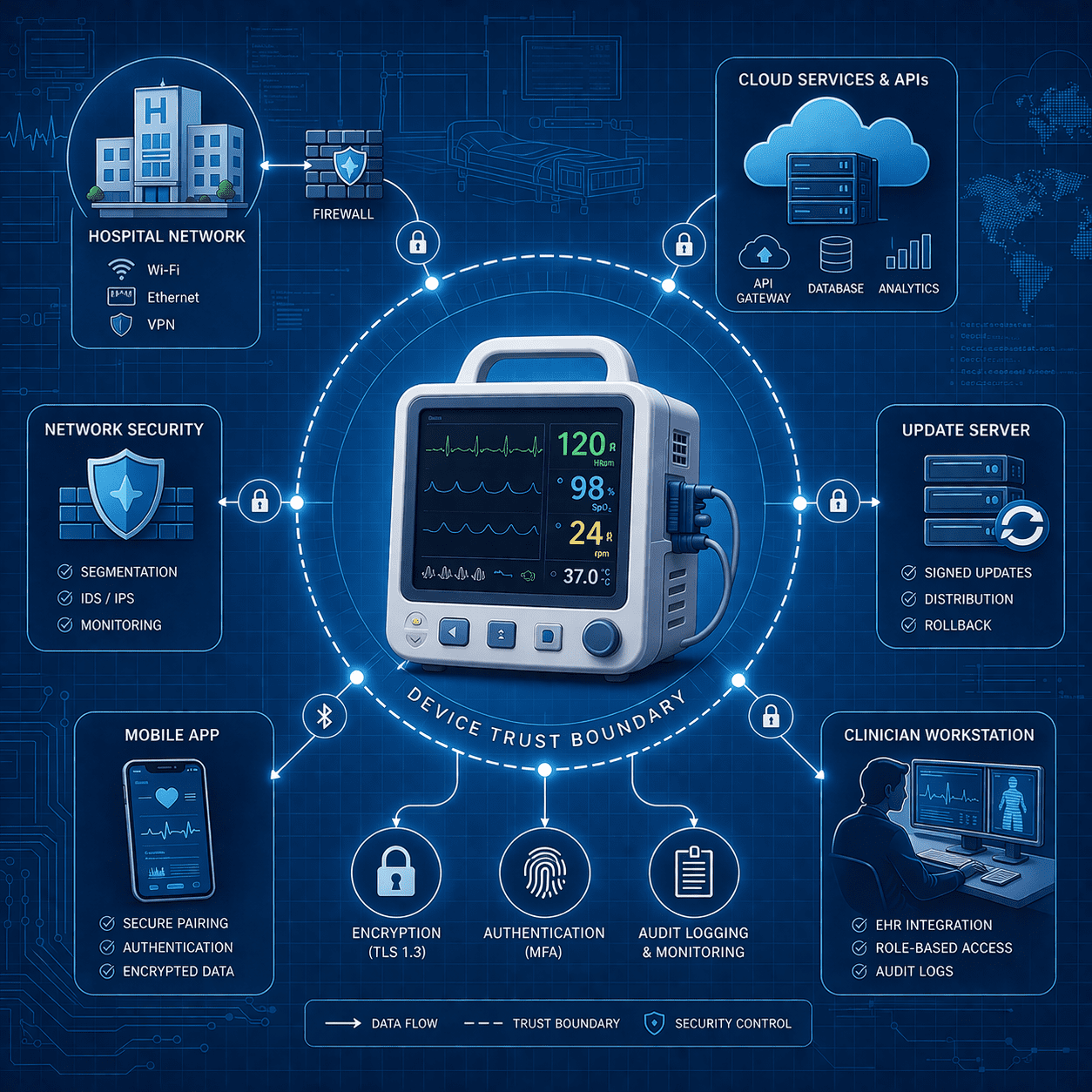 Primer article cover: Security Architecture Diagrams for Medical Device Cybersecurity