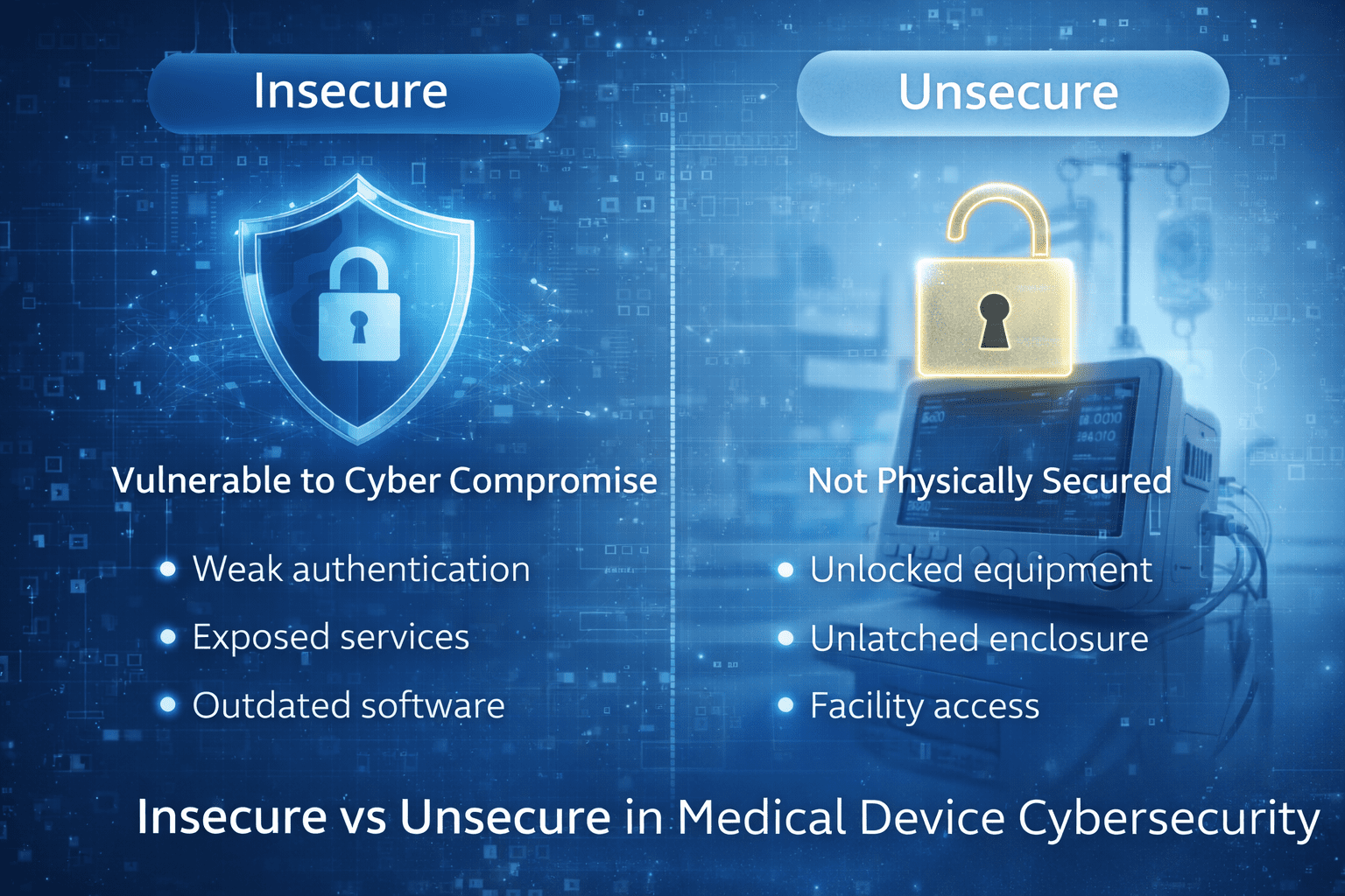 Primer article cover: Why Is “Insecure” Used Instead of “Unsecure” in Cybersecurity? (Medical Device Examples)
