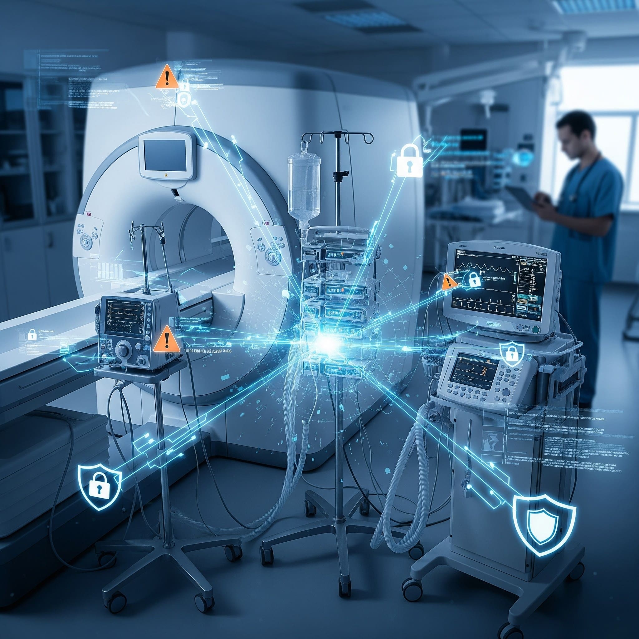 IoT article cover: Medical Device Cybersecurity with Interconnected Devices