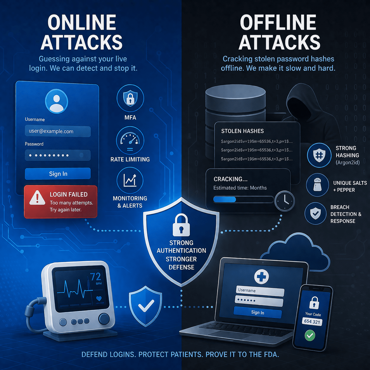 Identity & Access article cover: Password Security for Medical Devices: Stop Online and Offline Attacks