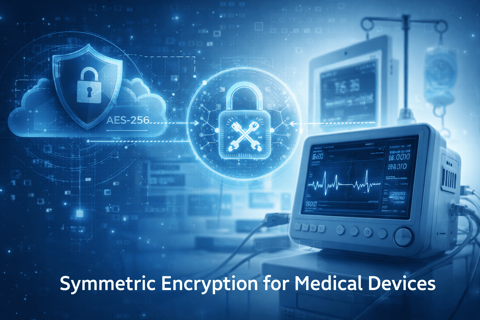 Cryptography article cover: Symmetric Key Encryption for Medical Devices: A Practical Guide to AES and Key Management