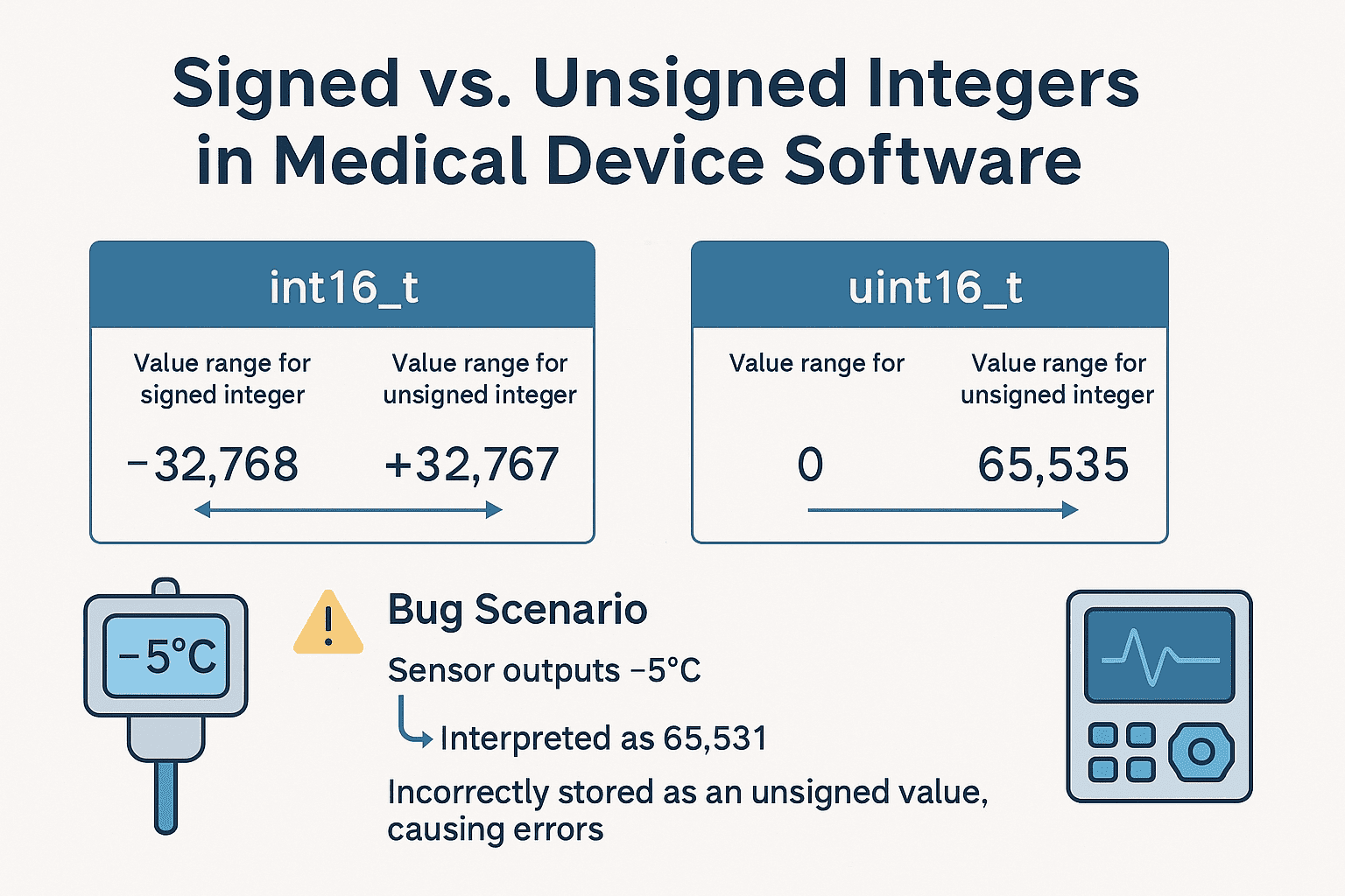Risk article cover: Signed vs. Unsigned Integers in Medical Device Software: Security & Safety Implications