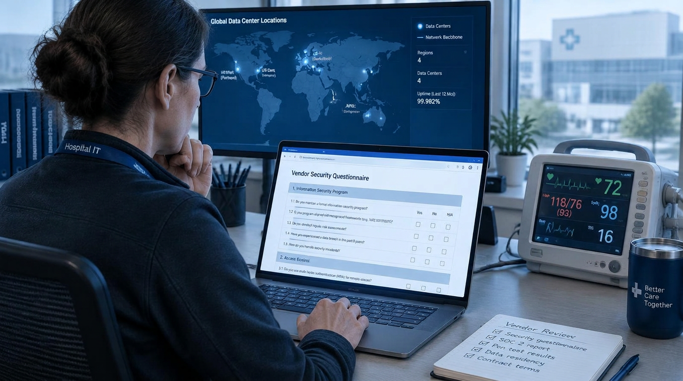 Compliance article cover: Medical Device Data Sovereignty: HIPAA, GDPR, and Hospital Reviews