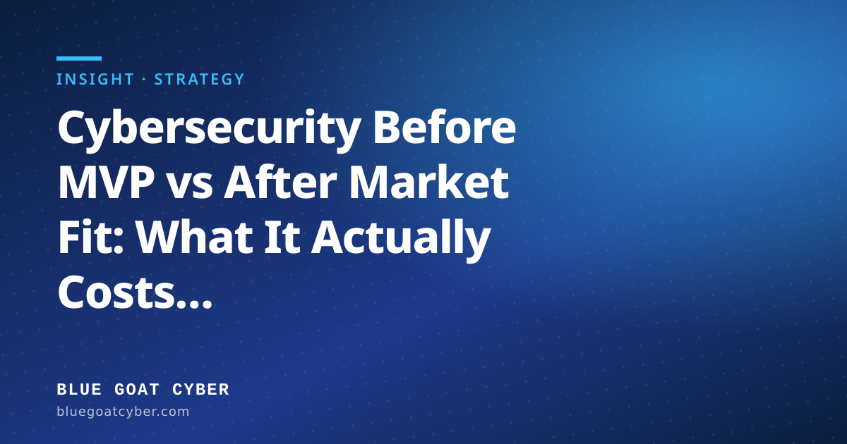 Strategy article cover: Cybersecurity Before MVP vs After Market Fit: What It Actually Costs to Wait