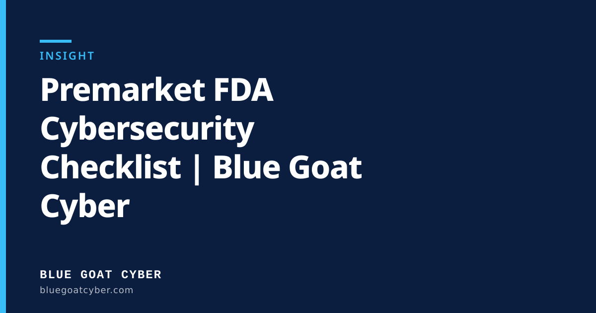 Cover image for Premarket FDA Cybersecurity Checklist
