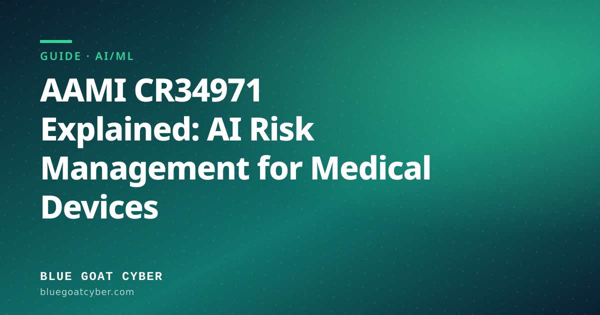 Hero illustration for the AI/ML article: AAMI CR34971 Explained: AI Risk Management for Medical Devices