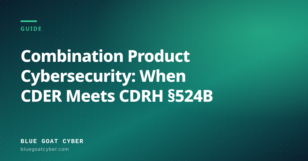 Hero illustration for the FDA article: Combination Product Cybersecurity: When CDER Meets CDRH §524B