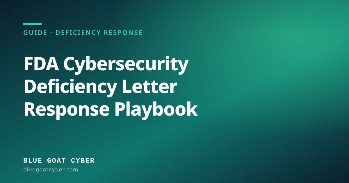 Hero illustration for the Deficiency Response article: FDA Cybersecurity Deficiency Letter Response Playbook