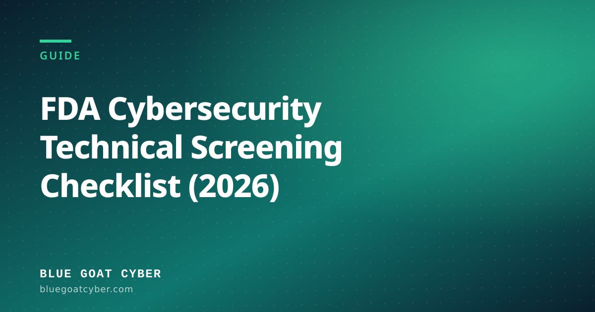 Hero illustration for the article: FDA Cybersecurity Technical Screening Checklist (2026)