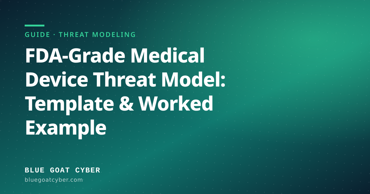 Hero illustration for the Threat Modeling article: FDA-Grade Medical Device Threat Model: Template & Worked Example
