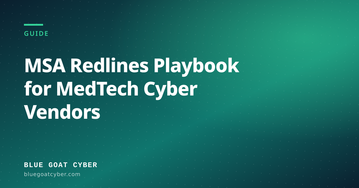 Hero illustration for the Vendor Selection article: MSA Redlines Playbook for MedTech Cyber Vendors