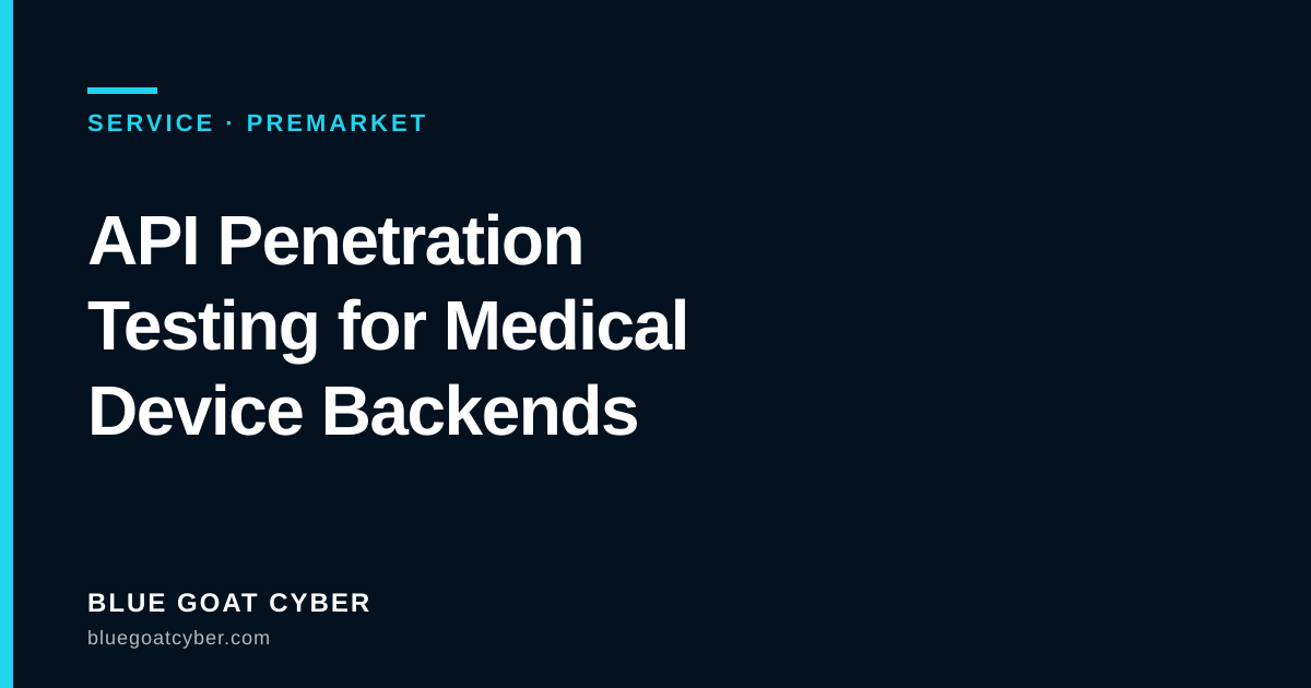 API Penetration Testing for Medical Device Backends
