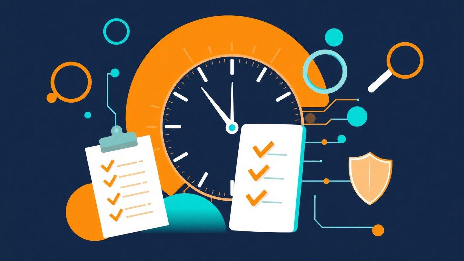 Digital lock and key over medical device schematics, illustrating FDA pen test timing requirements