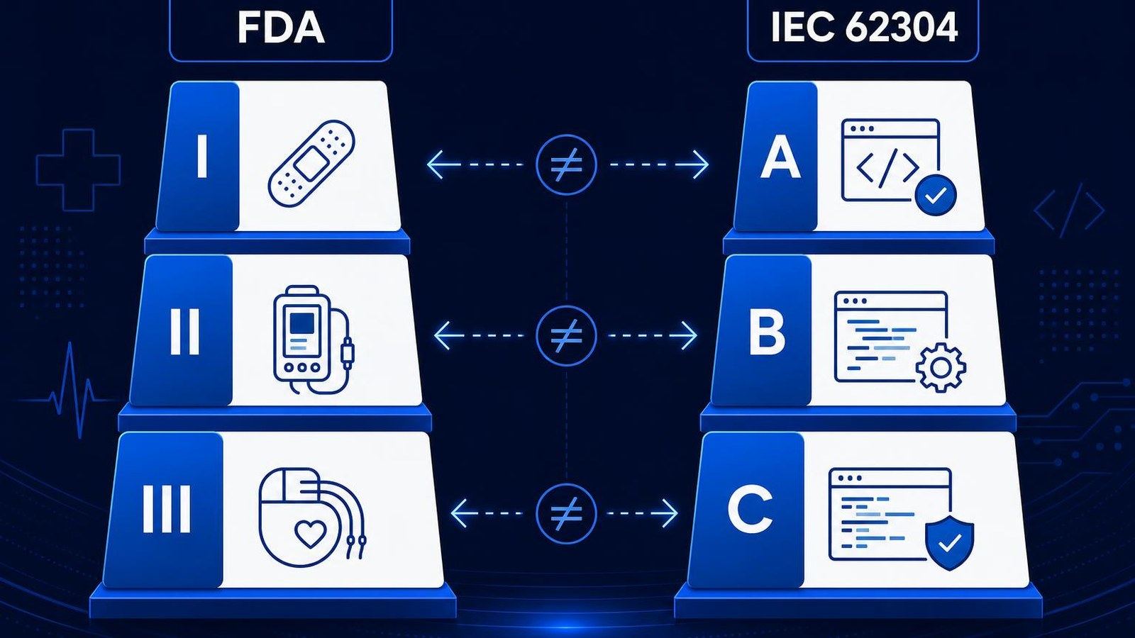 Compliance article cover: IEC 62304 Classes vs FDA Device Classes
