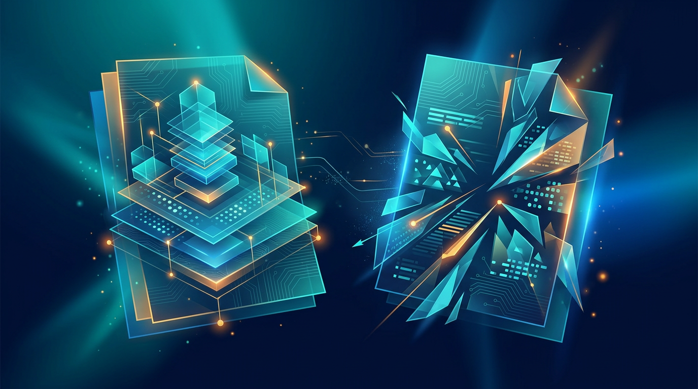 Hero illustration for the SBOM & Supply Chain article: SBOM vs VEX: What's the Difference? (Medical Device Guide)