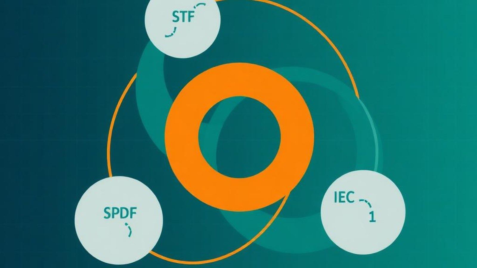 Abstract network diagram visually connecting FDA SPDF phases to IEC 81001-5-1 activities for streamlined submissions