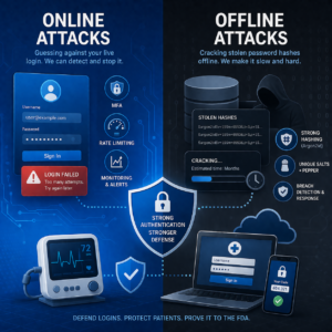 Password Security for Medical Devices: Stop Online and Offline Attacks