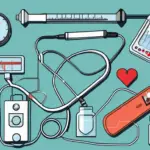 Various medical devices like a stethoscope
