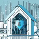 A digital house being protected by a shield