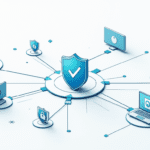 A secure digital environment featuring interconnected devices