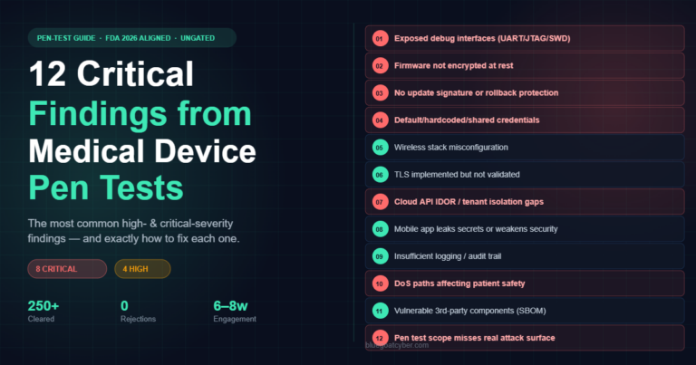 12 Critical Findings from Medical Device Penetration Tests - Blue Goat Cyber Pen Test Guide
